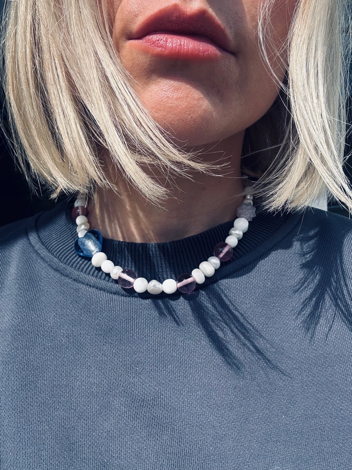 Raspberries & Cream Necklace