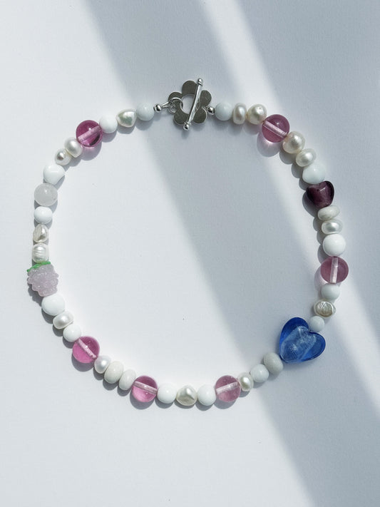 Raspberries & Cream Necklace